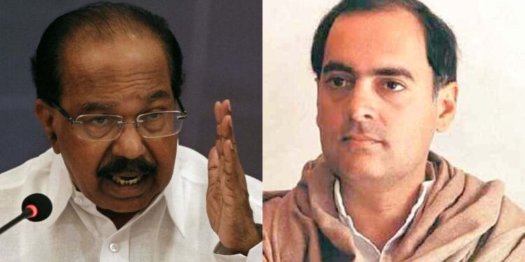 ರಾಜೀವ್ ಗಾಂಧಿ ಪ್ರಧಾನಿಯಾಗಿದ್ದಾಗ ಭಾರತದ ಸುವರ್ಣ ಯುಗವಾಗಿತ್ತು ; ಮಾಜಿ ಮುಖ್ಯಮಂತ್ರಿ ವೀರಪ್ಪ ಮೊಯ್ಲಿ