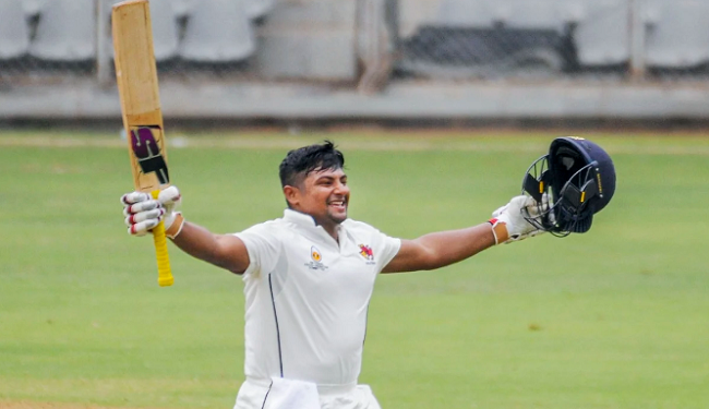 ರಣಜಿ ಫೈನಲ್:‌ ಸರ್ಫರಾಜ್‌ ಶತಕ, ಮುಂಬೈ 374ಕ್ಕೆ ಆಲೌಟ್‌