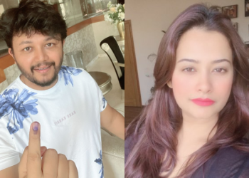 ಪತ್ನಿಯೊಂದಿಗೆ ಬಂದು ಹಕ್ಕು ಚಲಾಯಿಸಿದ ಗೋಲ್ಡನ್ ಸ್ಟಾರ್; ಮತದಾನ ಪ್ರತಿಯೊಬ್ಬರ ಹಕ್ಕು