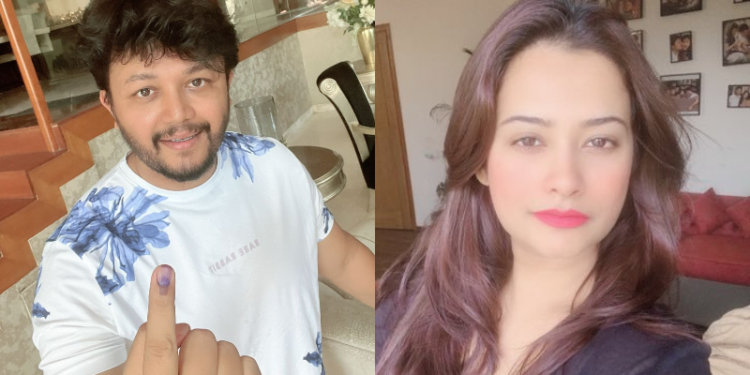 ಪತ್ನಿಯೊಂದಿಗೆ ಬಂದು ಹಕ್ಕು ಚಲಾಯಿಸಿದ ಗೋಲ್ಡನ್ ಸ್ಟಾರ್; ಮತದಾನ ಪ್ರತಿಯೊಬ್ಬರ ಹಕ್ಕು