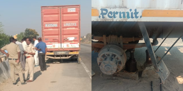 ಇವಿಎಂ ಮಷಿನ್ ಹೊತ್ತು ಸಾಗುತ್ತಿದ್ದ ಕ್ಯಾಂಟರ್ ಟೈರ್ ಬ್ಲಾಸ್ಟ್; ಮುಂದೇನಾಯ್ತು?