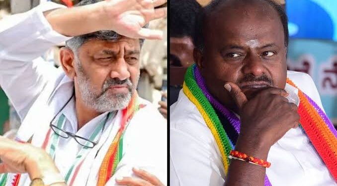 ಕುಮಾರಸ್ವಾಮಿಗೆ ನನ್ನ ರಾಜೀನಾಮೆ ಬೇಕಂತೆ : ರಾಜೀನಾಮೆ ಕೊಡೋಣ ಎಂದ ಡಿಕೆಶಿ