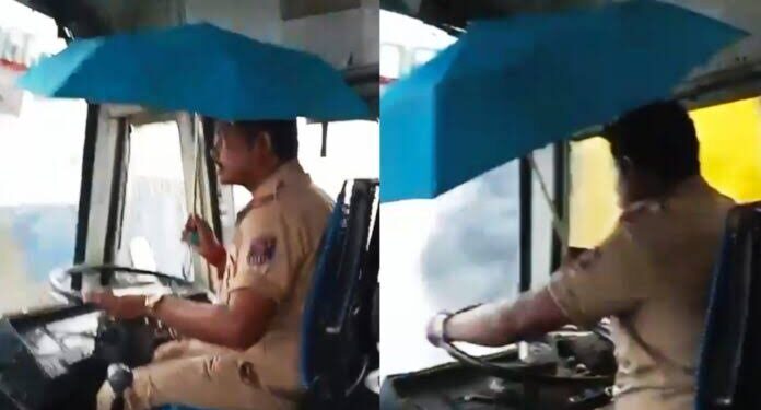 ಛತ್ರಿ ಹಿಡಿದು ಬಸ್ ಓಡಿಸಿದ್ದ NWKRTC ಚಾಲಕ ಅಮಾನತು ! ವಿಡಿಯೋ ವೈರಲ್ ಬೆನ್ನಲ್ಲೇ ಕ್ರಮ !