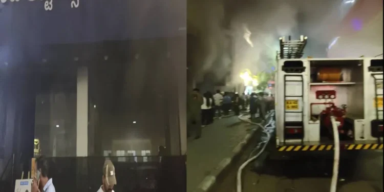 ಚರ್ಚ್ ಸ್ಟ್ರೀಟ್ ಕಟ್ಟಡವೊಂದರಲ್ಲಿ ಬೆಂಕಿ ಅವಘಡ; ಆತಂಕ