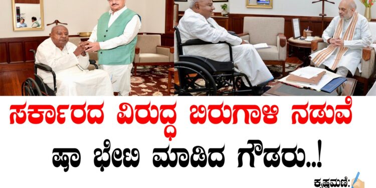 ಸರ್ಕಾರದ ವಿರುದ್ಧ ಬಿರುಗಾಳಿ ನಡುವೆ ಷಾ ಭೇಟಿ ಮಾಡಿದ ಗೌಡರು..