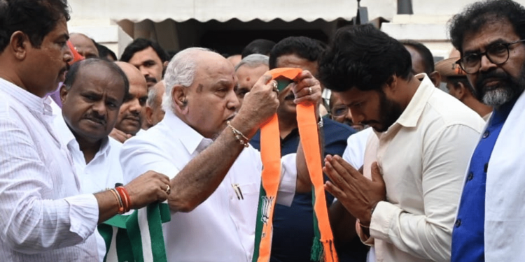 ನಿಖಿಲ್ ಕುಮಾರಸ್ವಾಮಿ ಪತ್ರದಲ್ಲಿ ಜೈ ಶ್ರೀರಾಮ್ ! ಹಿಂದುತ್ವದ ಸಿದ್ದಾಂತಕ್ಕೆ ಮಣೆ ಹಾಕಿದ ಜೆಡಿಎಸ್ ?! 