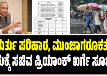 ತುರ್ತು ಪರಿಹಾರ, ಮುಂಜಾಗರೂಕತ ಕ್ರಮಕ್ಕೆ ಸಚಿವ ಪ್ರಿಯಾಂಕ್ ಖರ್ಗೆ ಸೂಚನೆ..!