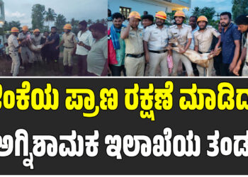 ಜಿಂಕೆಯ ಪ್ರಾಣ ರಕ್ಷಣೆ ಮಾಡಿದ ಅಗ್ನಿಶಾಮಕ ಇಲಾಖೆಯ ತಂಡ