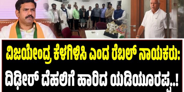 ವಿಜಯೇಂದ್ರ ಕೆಳಗಿಳಿಸಿ ಎಂದ ರೆಬಲ್‌ ನಾಯಕರು: ದಿಢೀರ್‌ ದೆಹಲಿಗೆ ಹಾರಿದ ಯಡಿಯೂರಪ್ಪ..!
