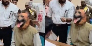 ನಾಯಿಯ ಮುಖವಾಡ ಧರಿಸಿ ಜಿಲ್ಲಾಧಿಕಾರಿ ಕಚೇರಿಗೆ ಬಂದ ವ್ಯಕ್ತಿ: ಕಾರಣವೇನು