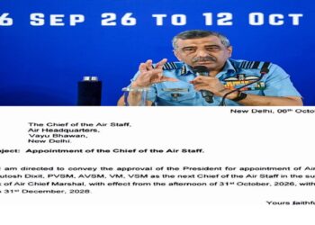 BREAKING: Air Marshal Ashutosh Dixit Appointed as New Chief of the Indian Air Force