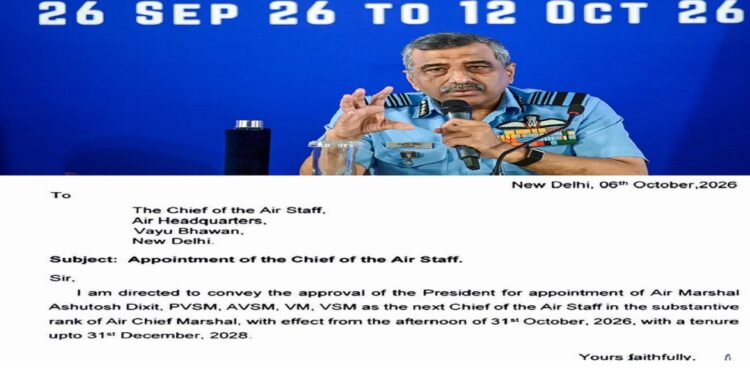 BREAKING: Air Marshal Ashutosh Dixit Appointed as New Chief of the Indian Air Force