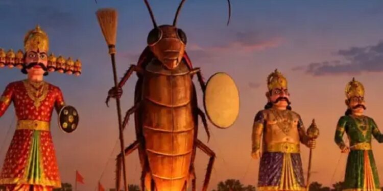 A 30-foot-tall effigy of a cockroach will be burnt alongside Ravana at the Delhi Ramlila