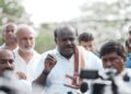 Push for arrest of 'sting' kingpin: H.D. Kumaraswamy takes to the streets